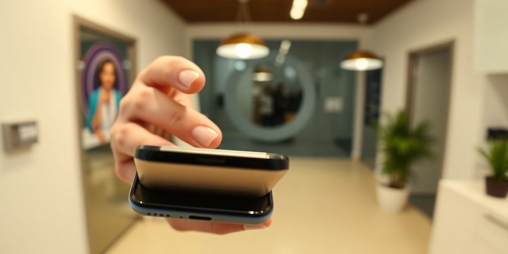 A person using a smartphone to schedule an appointment.